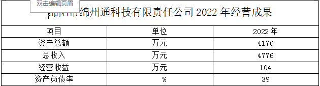 綿陽市綿州通科技有限責(zé)任公司2022年經(jīng)營成果(圖1)