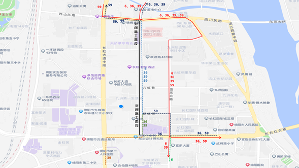 關(guān)于6路、36路等5條公交線路 臨時改道運(yùn)行的通告(圖2)